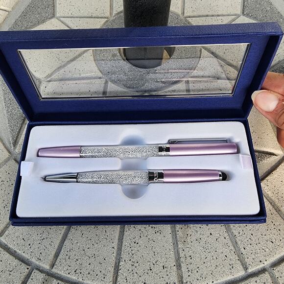 Swarovski Crystalline Stardust Lilac Ballpoint Stylus Pen Set - Picture 4 of 8